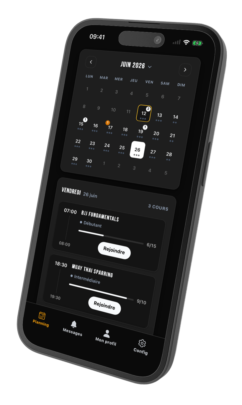 L’application mobile Dojooz : planning des cours et inscriptions des membres